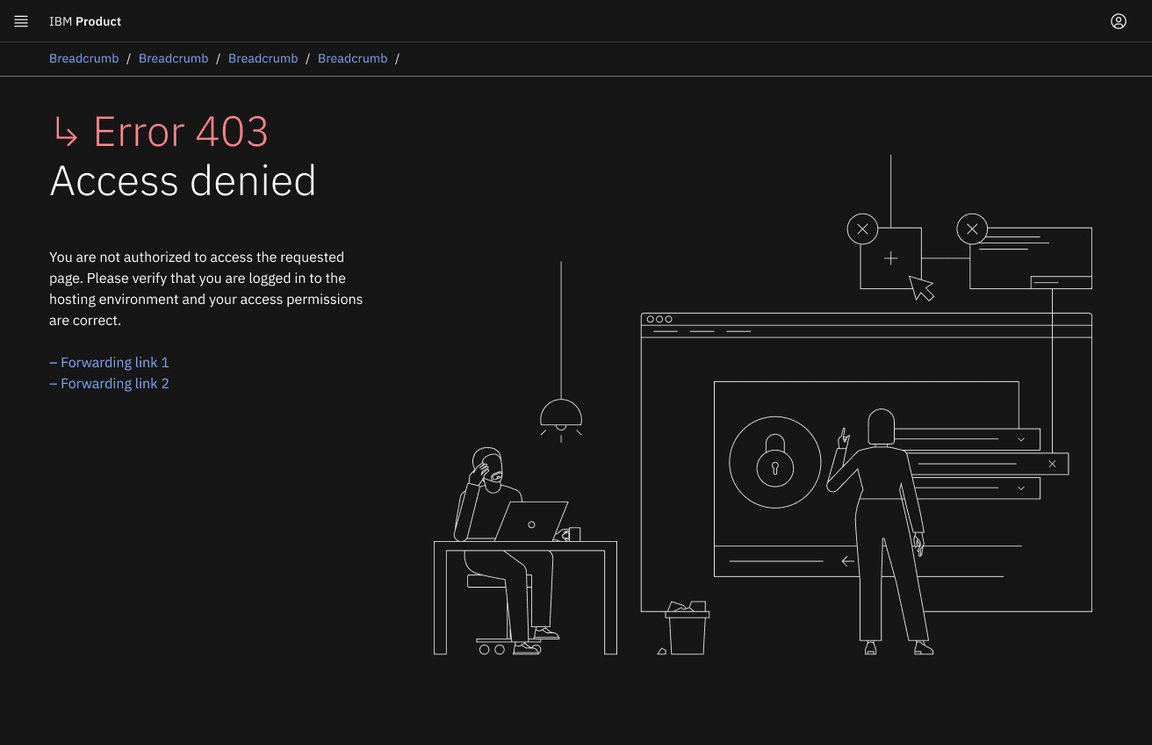 403 Access denied error page — dark theme