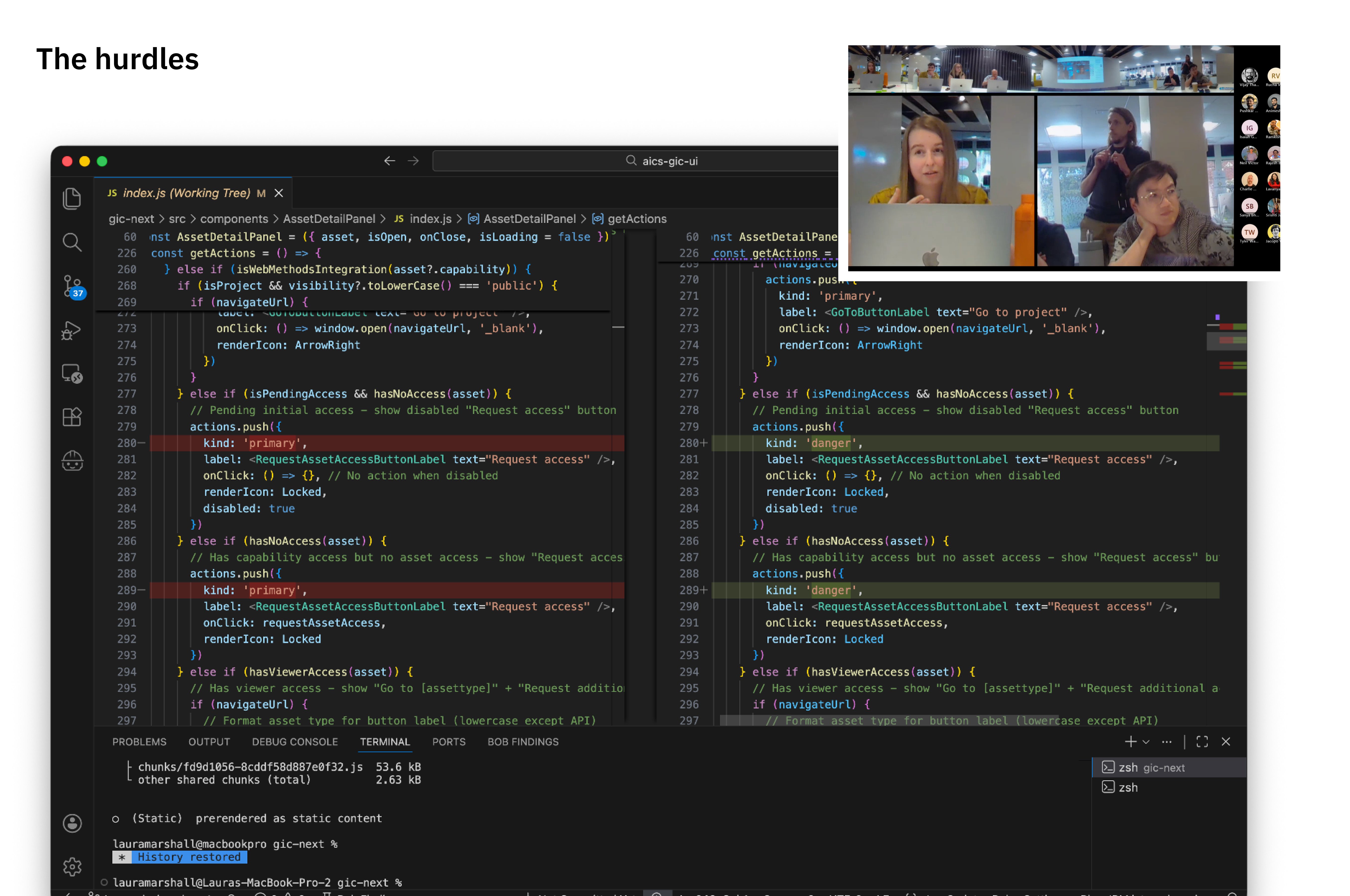 Session run with the wider design organisation sharing the AI-assisted code contribution process — how designers can contribute directly to production code and overall product quality.