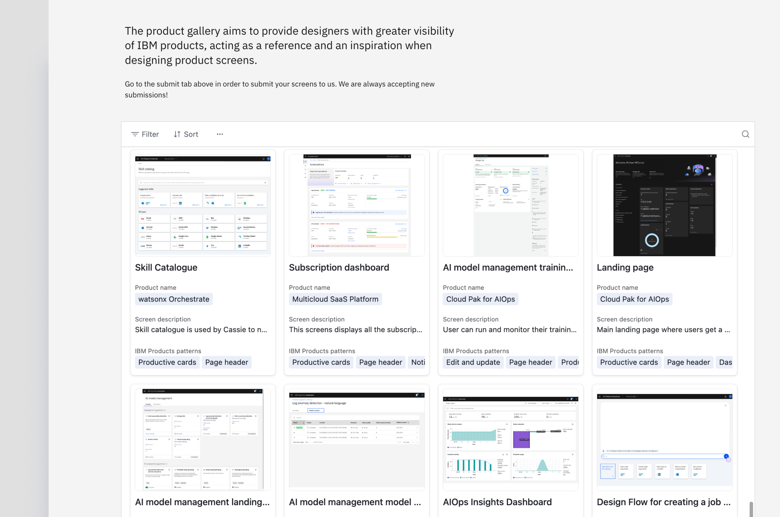 Product Gallery — Airtable solution, self-service submission.